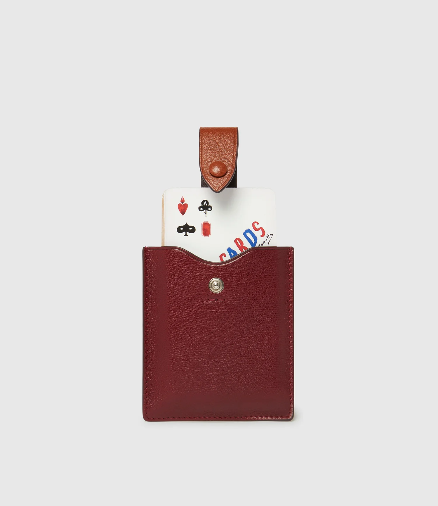 Air Mail x Métier Deck Of Cards Case Buffalo Dark Cherry with Buffalo Cognac - Image 2