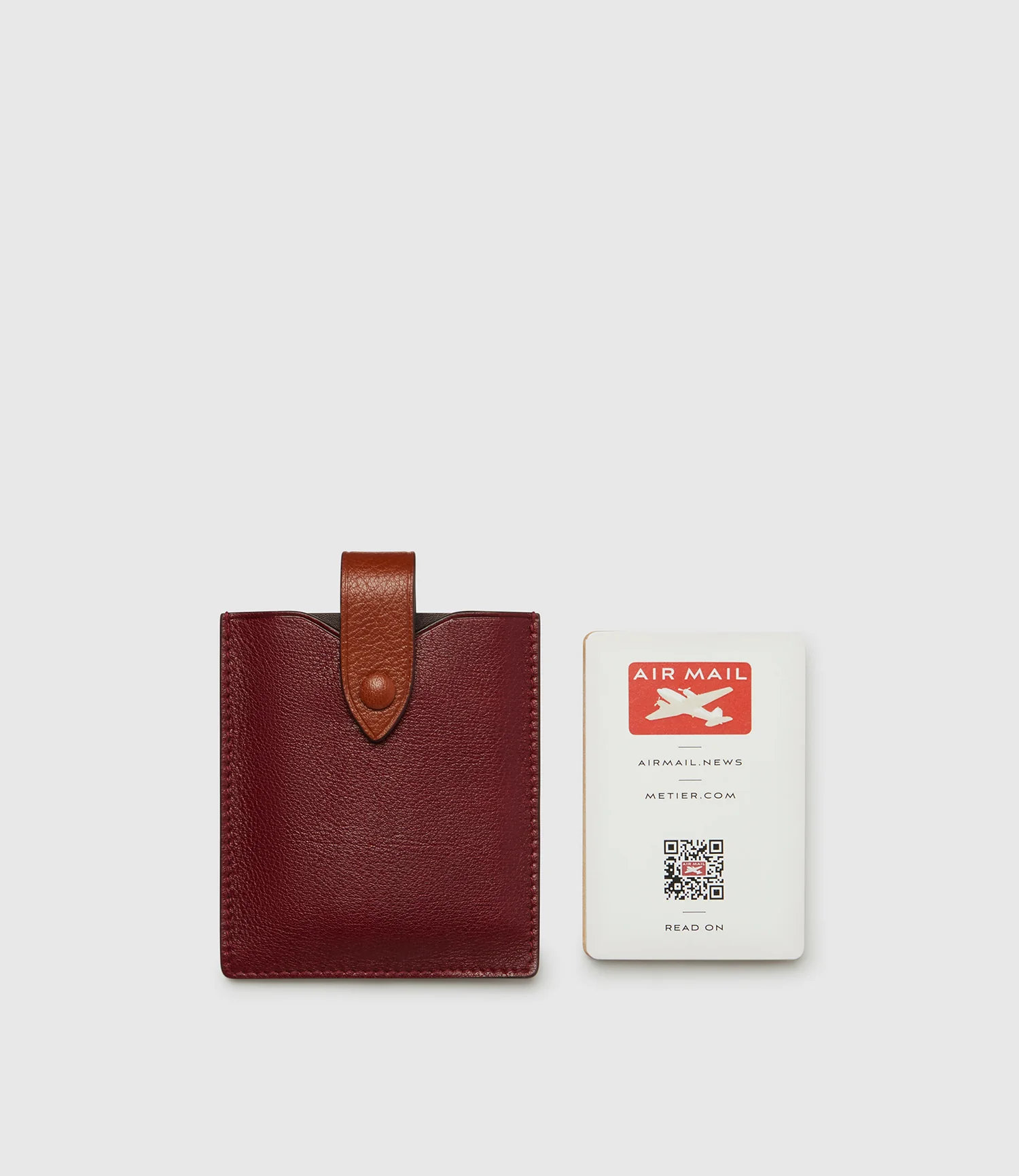 Air Mail x Métier Deck Of Cards Case Buffalo Dark Cherry with Buffalo Cognac - Image 4
