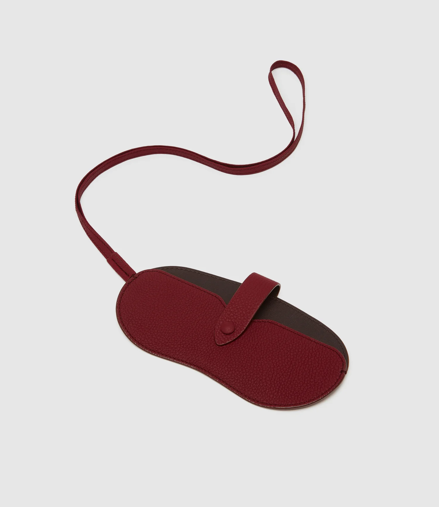 Glasses Case With Strap Soft Grain Rosso - Image 3