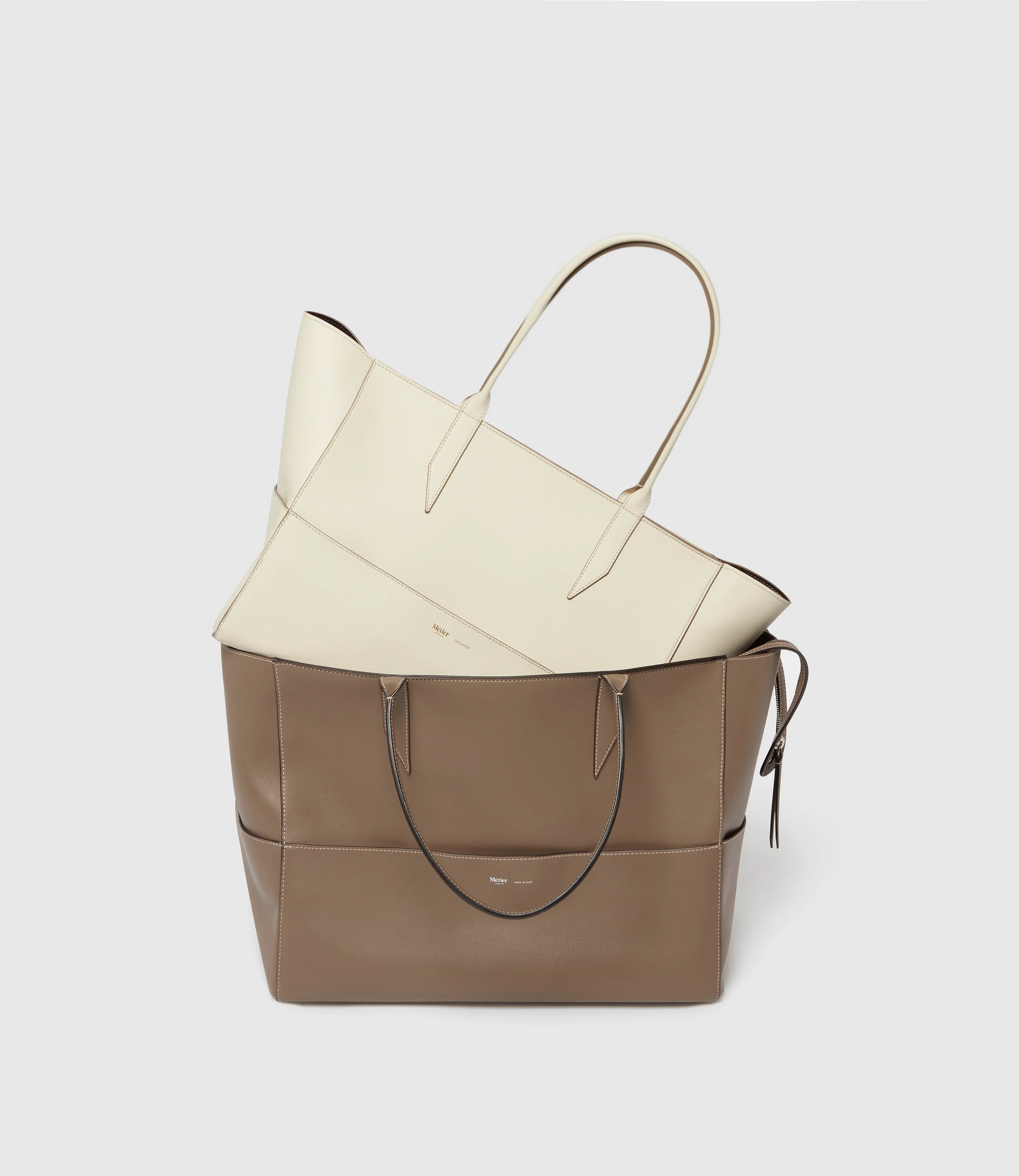 Incognito 36 Cabas Bag Smooth Calfskin White Sand - Image 4