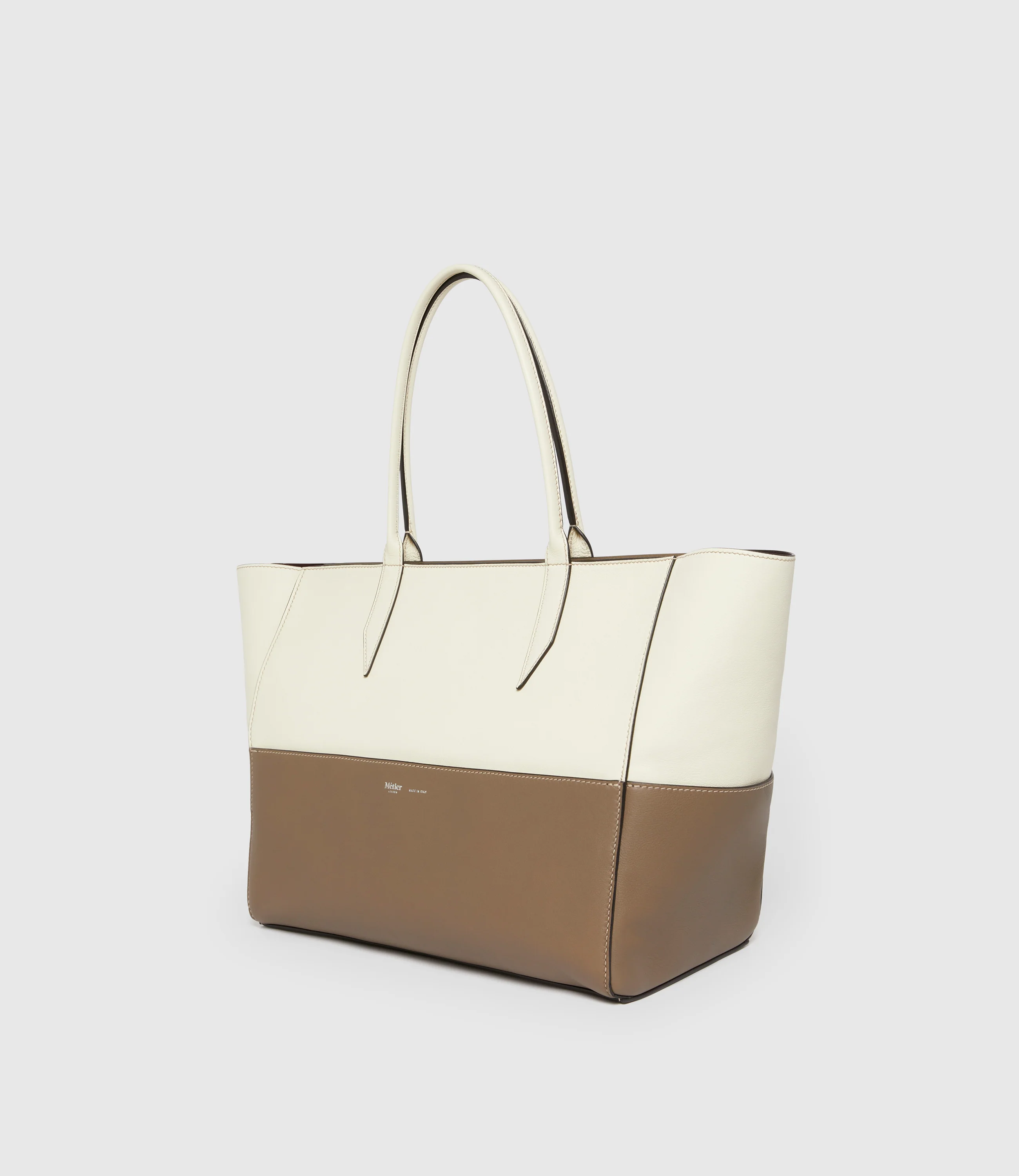 Incognito 36 Cabas Smooth Calfskin White Sand and Taupe - Image 2