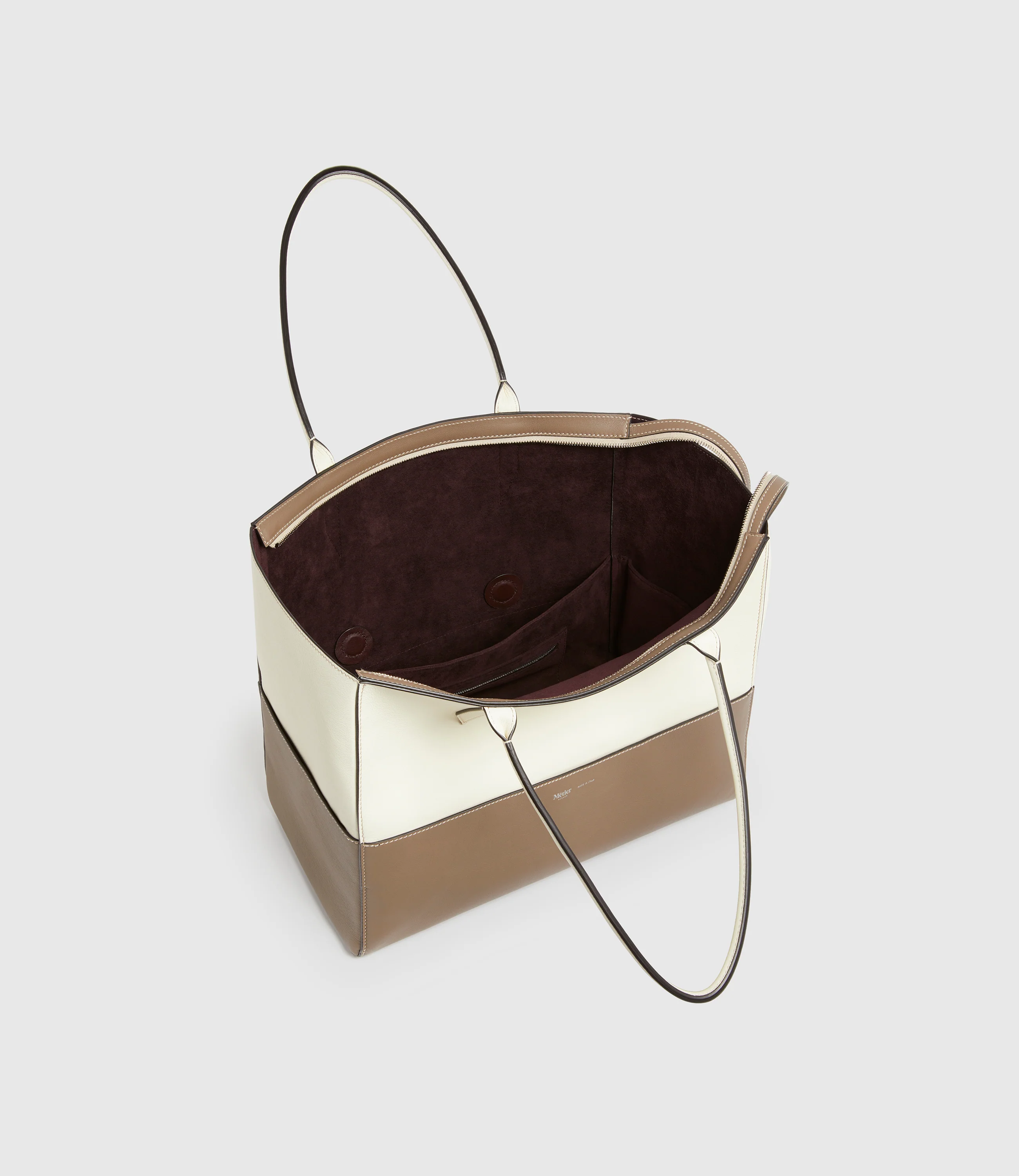 Incognito 36 Cabas Smooth Calfskin White Sand and Taupe - Image 3