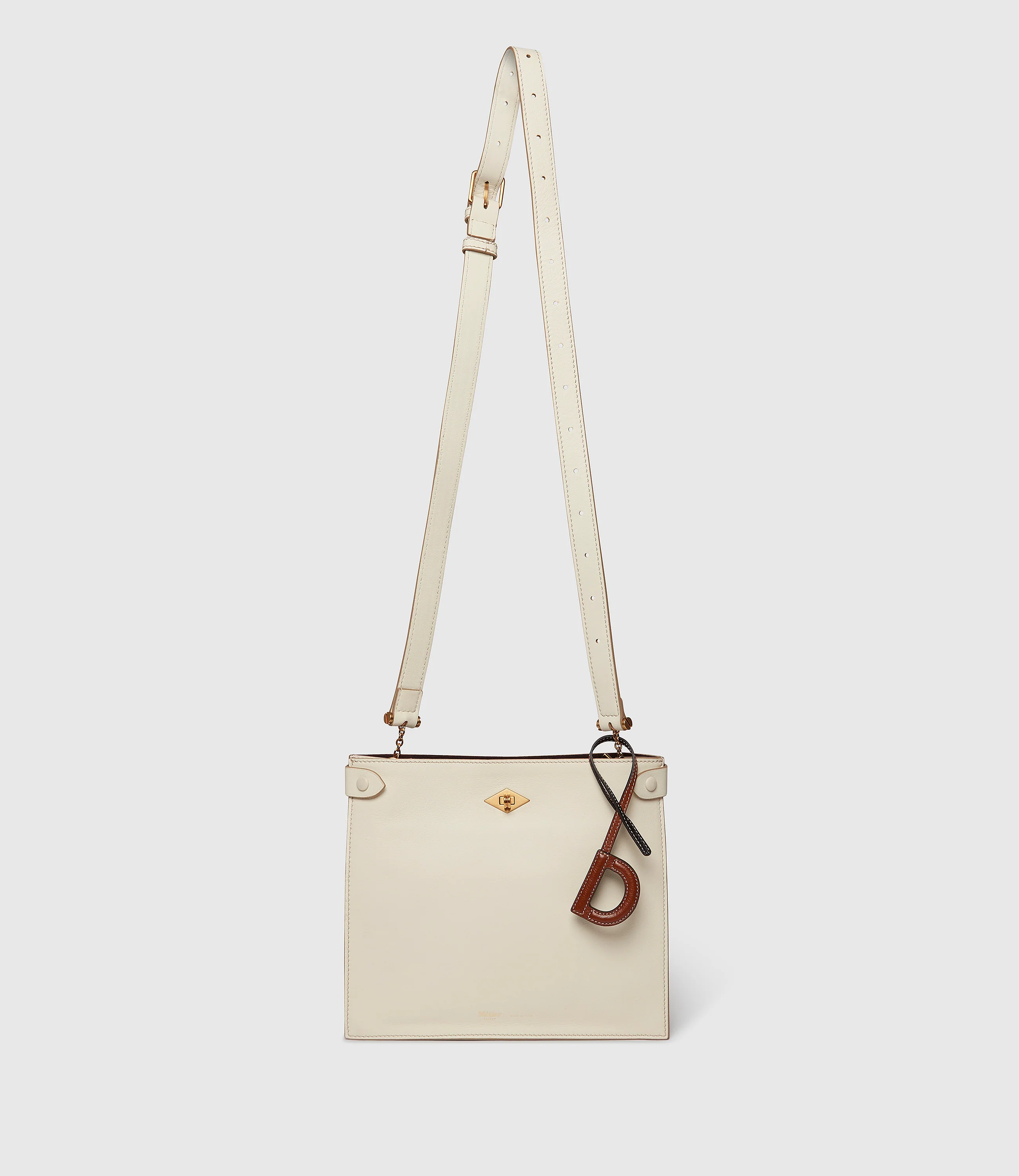 Personalisation Letter Charm Buffalo Cognac and Black with Salt Stitching - Image 3