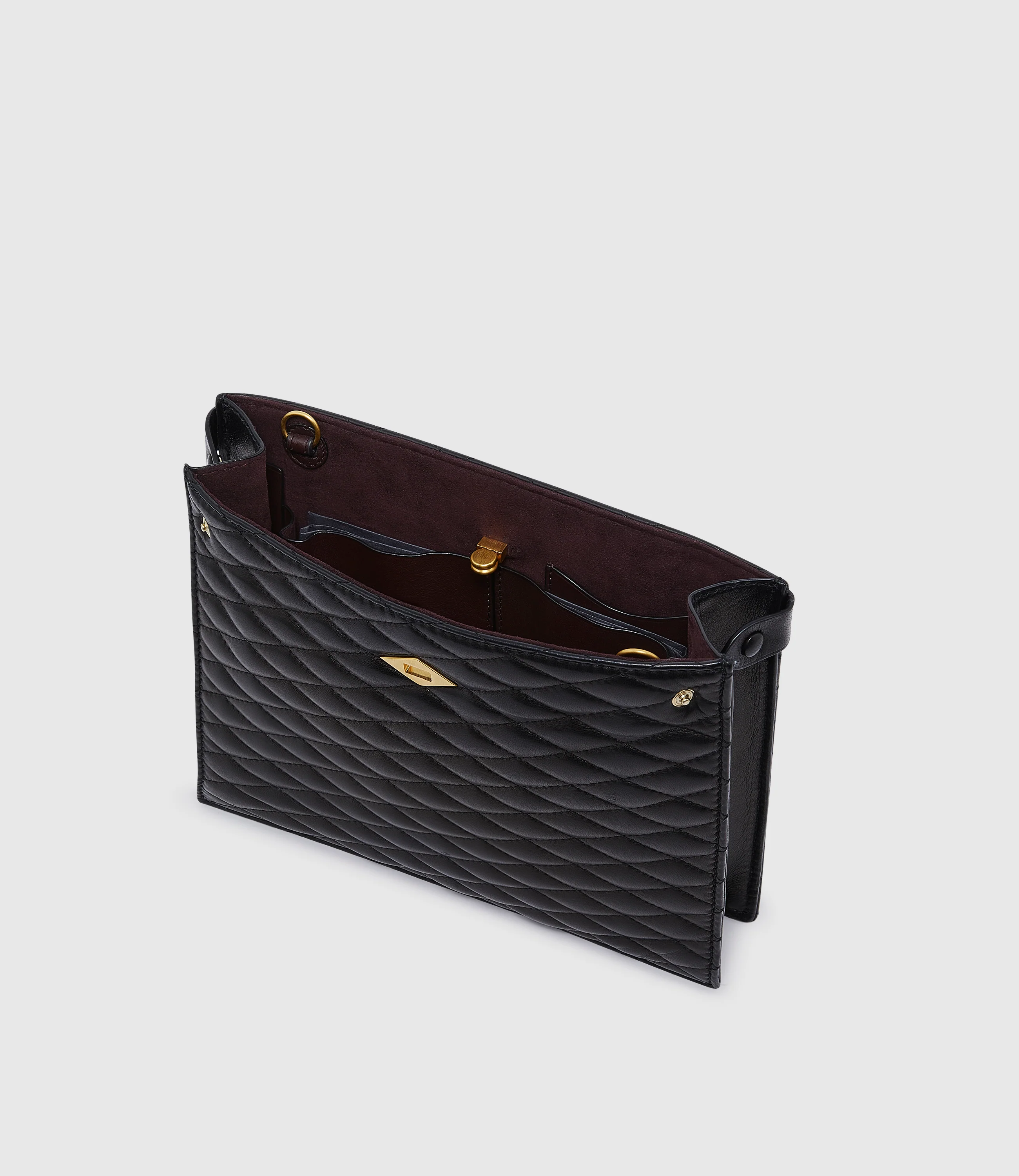 Stowaway Crossbody Nappa Diamond Quilt Black - Image 3