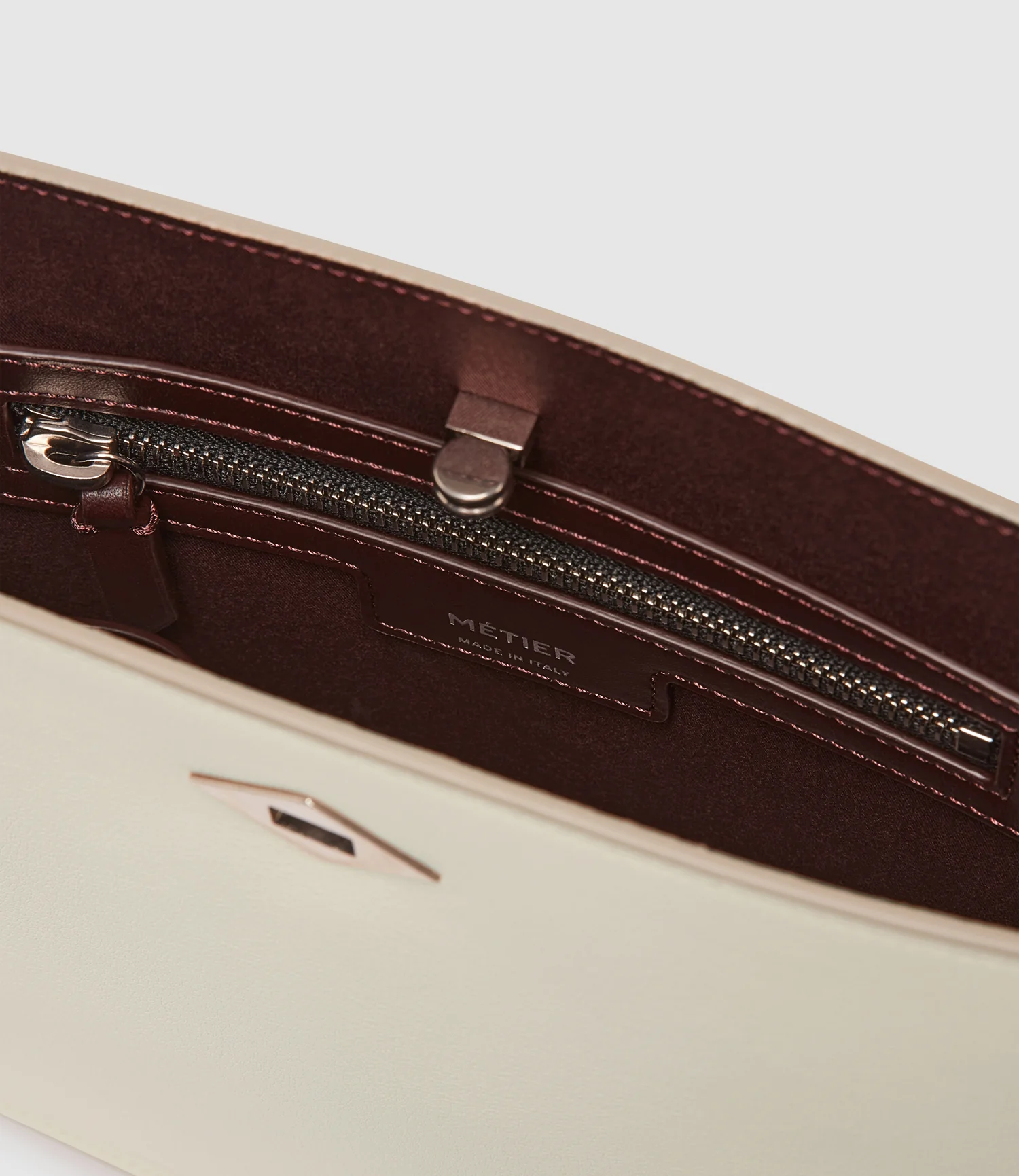 Stowaway Crossbody Smooth Calfskin White Sand with Silver Hardware - Image 4