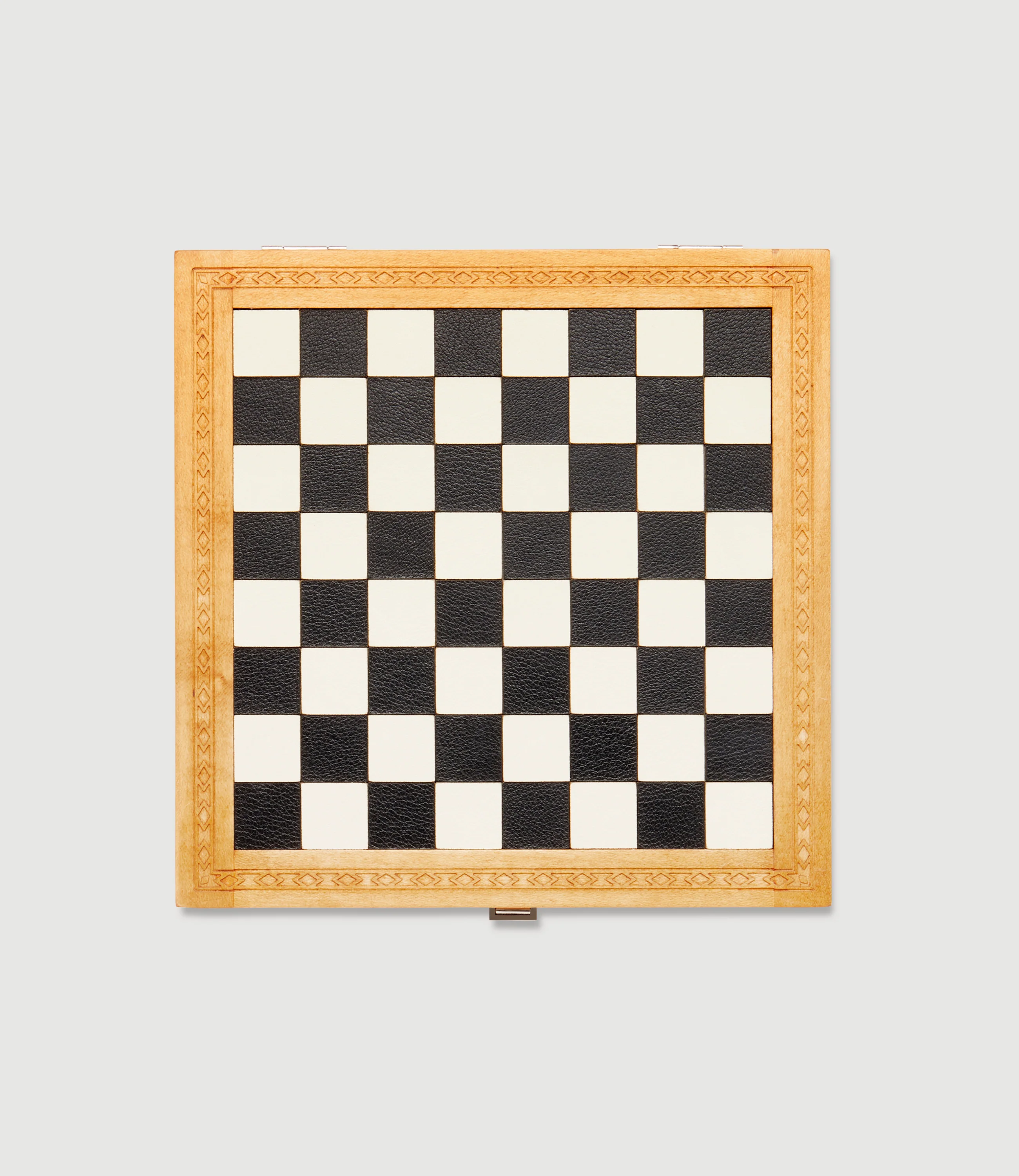 Travel Chess and Backgammon Set in Buffalo and Smooth Calfskin Leather, Olive and Ebony Wood - Image 4