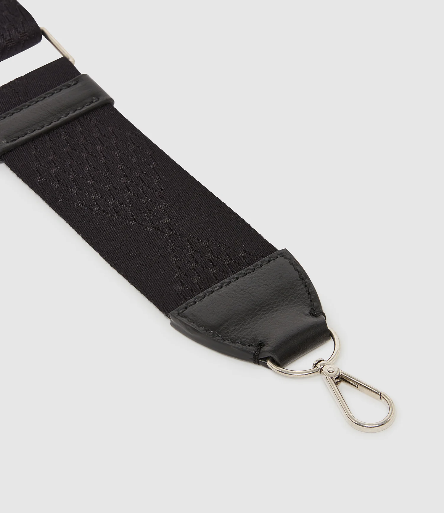 Webbing Strap Black With Silver Hardware - Image 3
